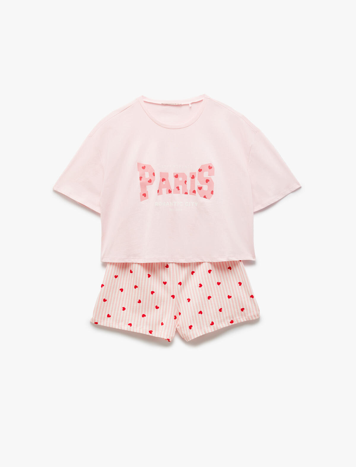 Koton Pijama Takımı 5SLK40039MK Pembe Desenli