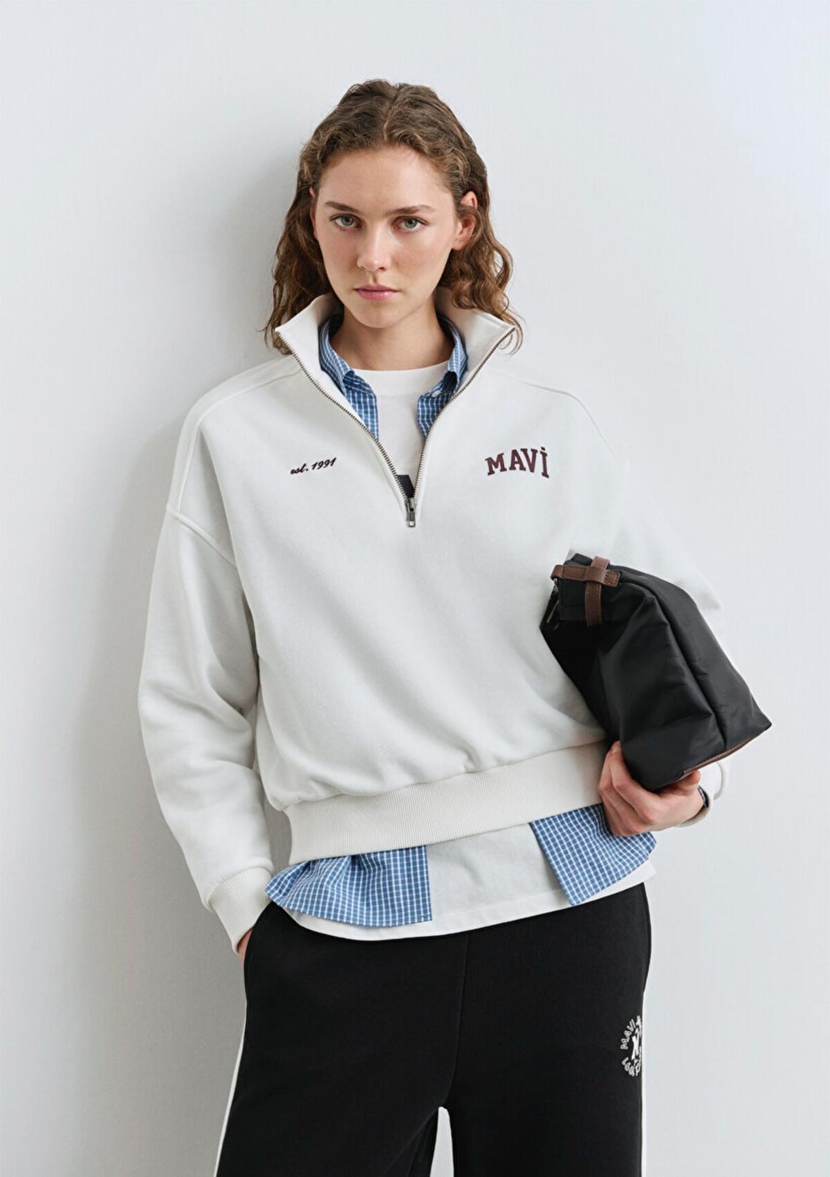 Mavi Sweatshirt M1S10373-70057 Beyaz