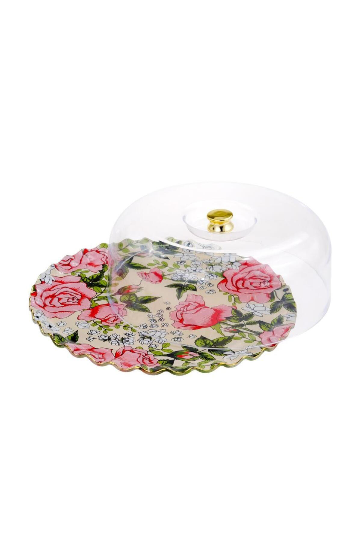 Glore Kek Fanus Yuvarlak 31Cm Roseline Krem Glr-70076