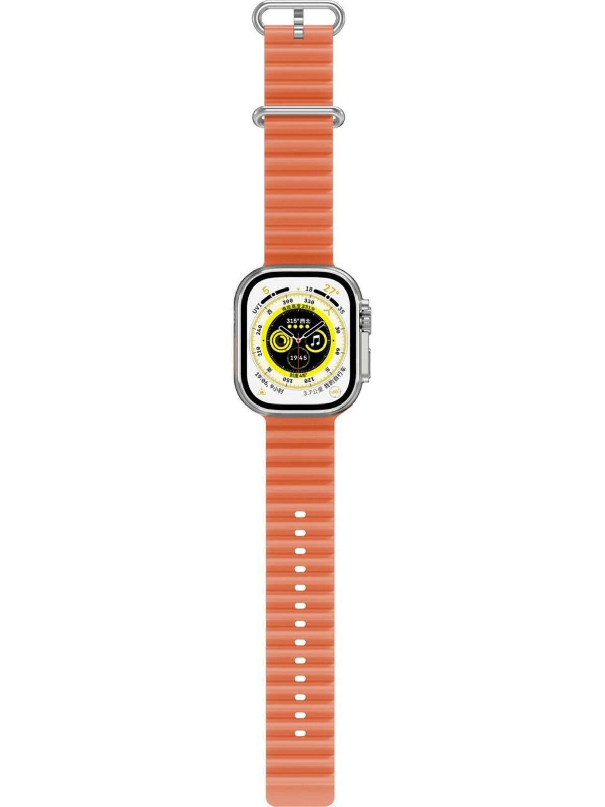 Thull Akıllı Saat Tw2-01 Pro Siyah Kasa + Orange Slikon Kordon