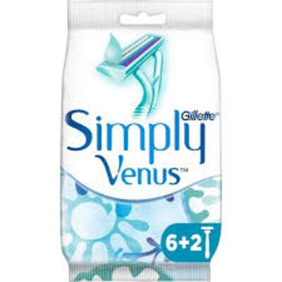 Gillette Traş Bıçağı Venüs 2 Simply 6+2 Poşet (Dy)