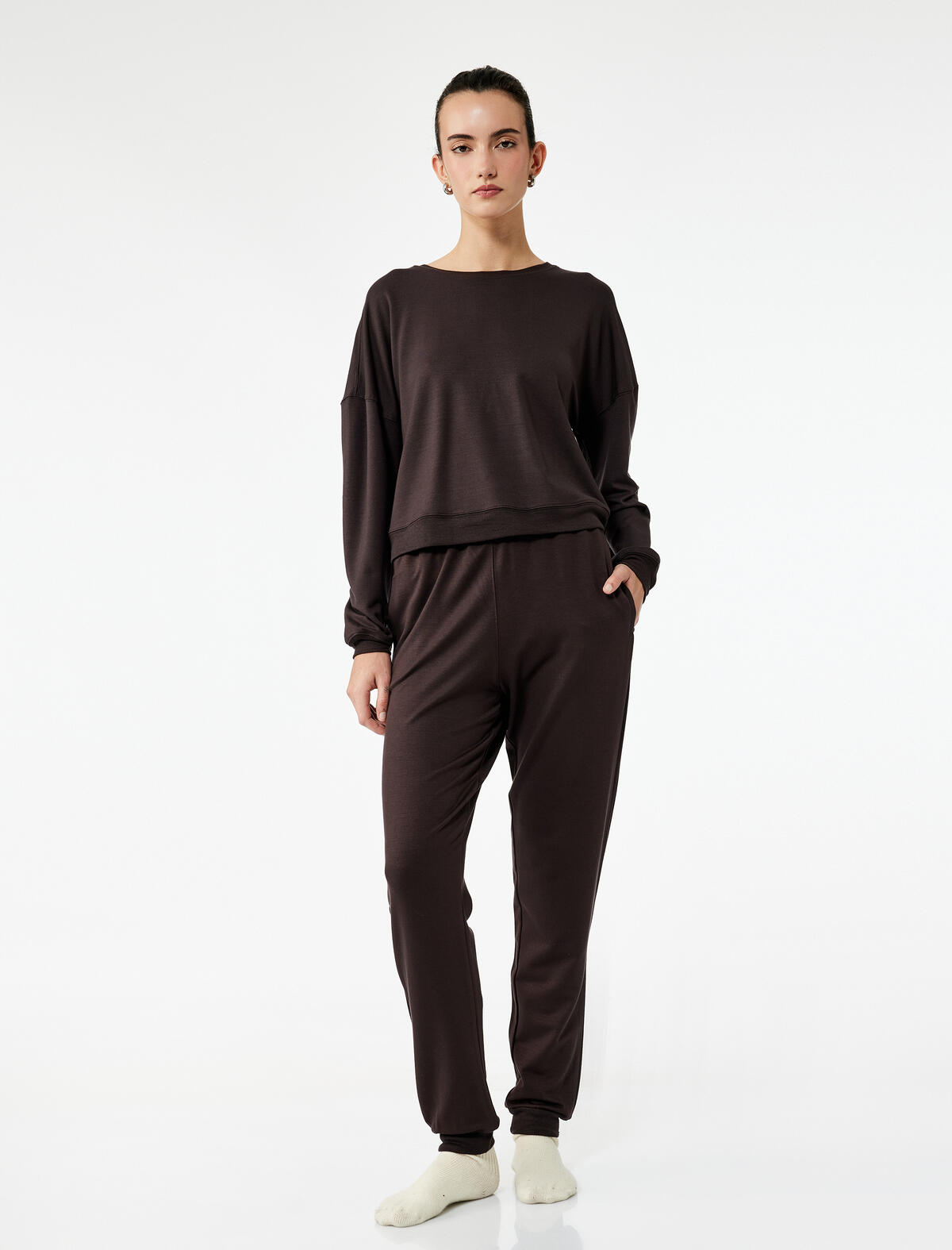 Koton Pijama Altı 6WLK40168MK Kahverengi Koton Pijama Altı 6WLK40168MK Kahverengi