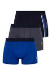 U.S Polo Assn. Erkek Boxer 3Lü 80307 Lacivert-Gri Melanj-Baskılı