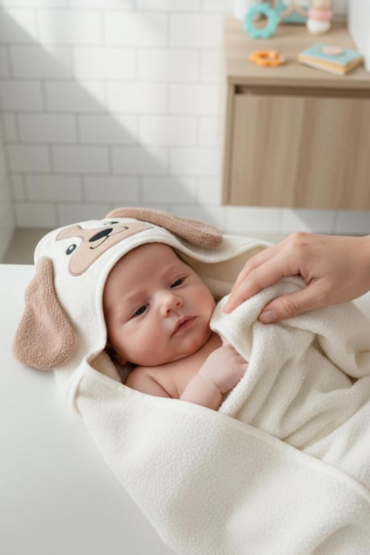 Kanz Havlu Kundak Silgi Nakışlı (Knz-037) Dog Krem