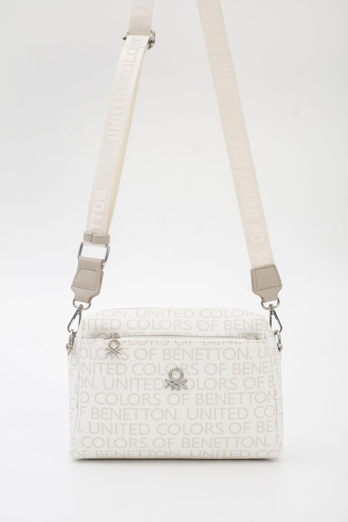 United Colors Of Benetton Kadın Çapraz Çanta BNT_1763 Beyaz-Taş