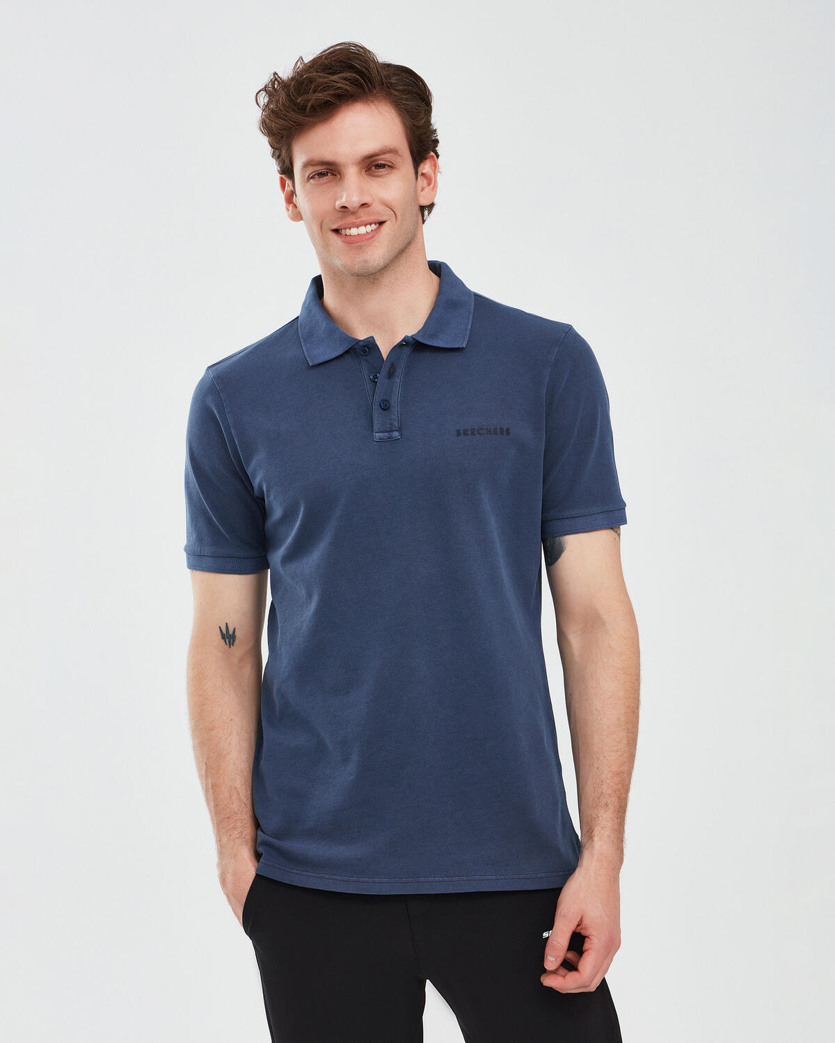 Skechers Organic Coll. M Short Sleeve Polo Shirt S241165-410 Lacivert
