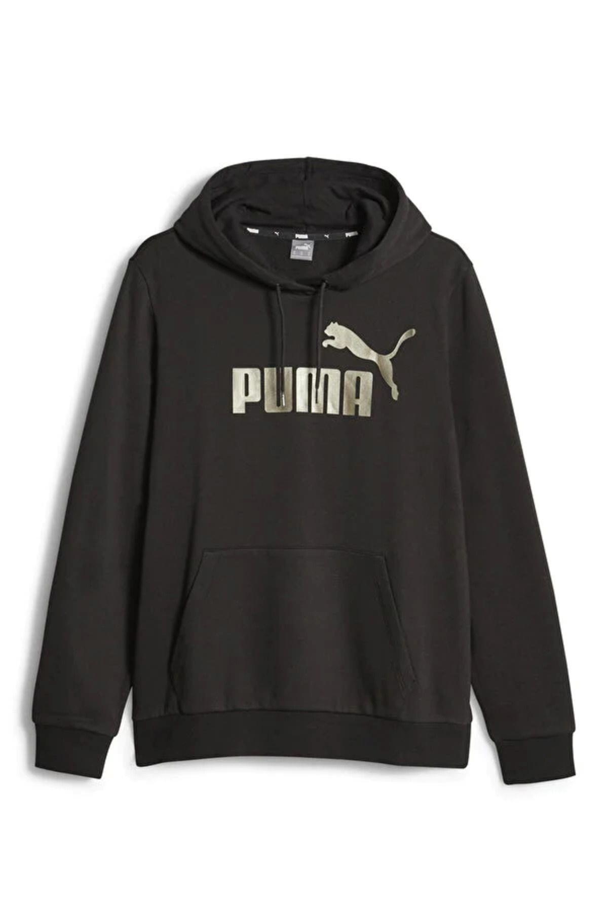 Puma Hoodie Fl Ess+ Metallic Logo 849958_41 Siyah
