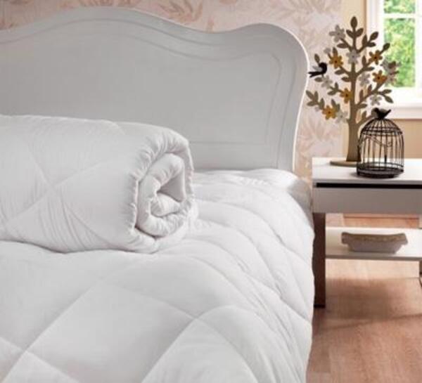 Kristal Yorgan Tek Kişilik Microfiber Beyaz 1+1