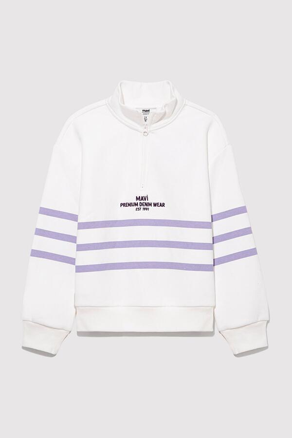 Mavi Sweatshirt Kız Çocuk M7S10065-70057 Beyaz