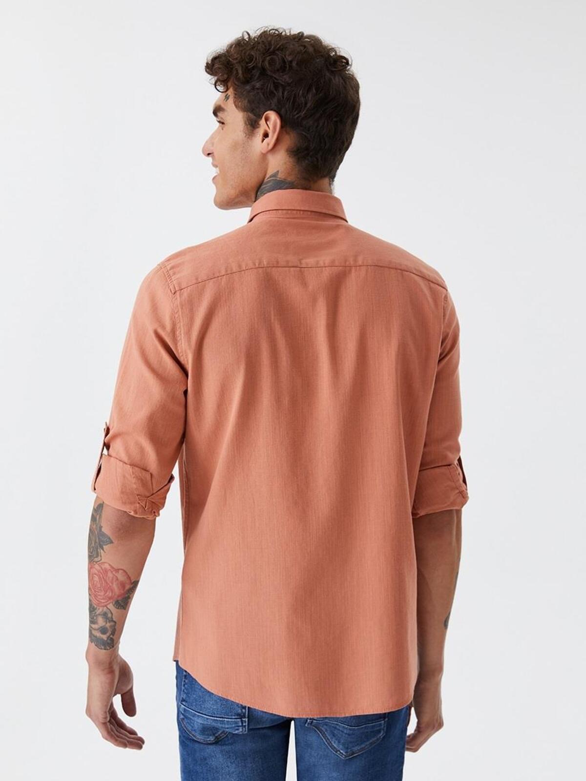 Loft Gömlek U.Kol 2027896 Koyu Camel