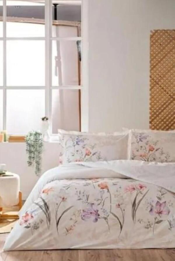 Özdilek Pike Takımı Çift Kişilik Ranforce Whıte Lıly Lila