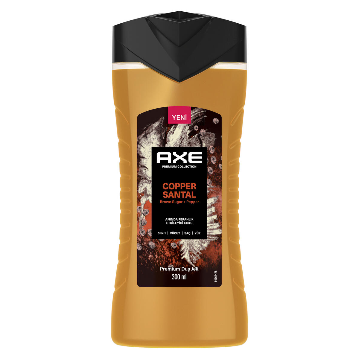 Axe Duş Jeli 3 in 1 Copper Santal 300Ml