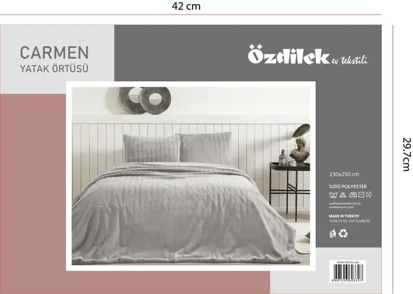 Özdilek Yatak Örtüsü Çift Kişilik Carmen Gri