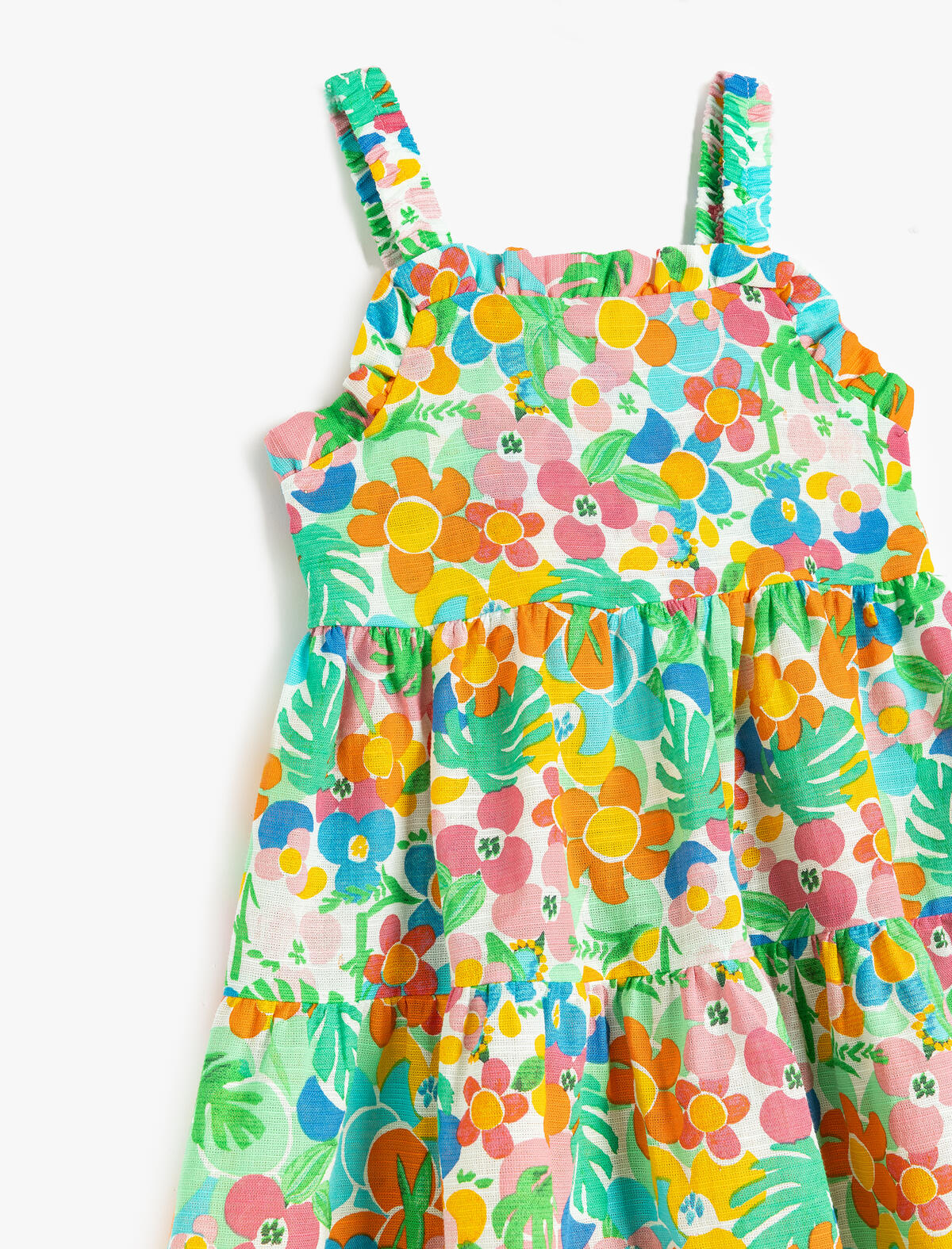 Koton Elbise Kız Bebek 5SMG80032AW Beyaz Desenli