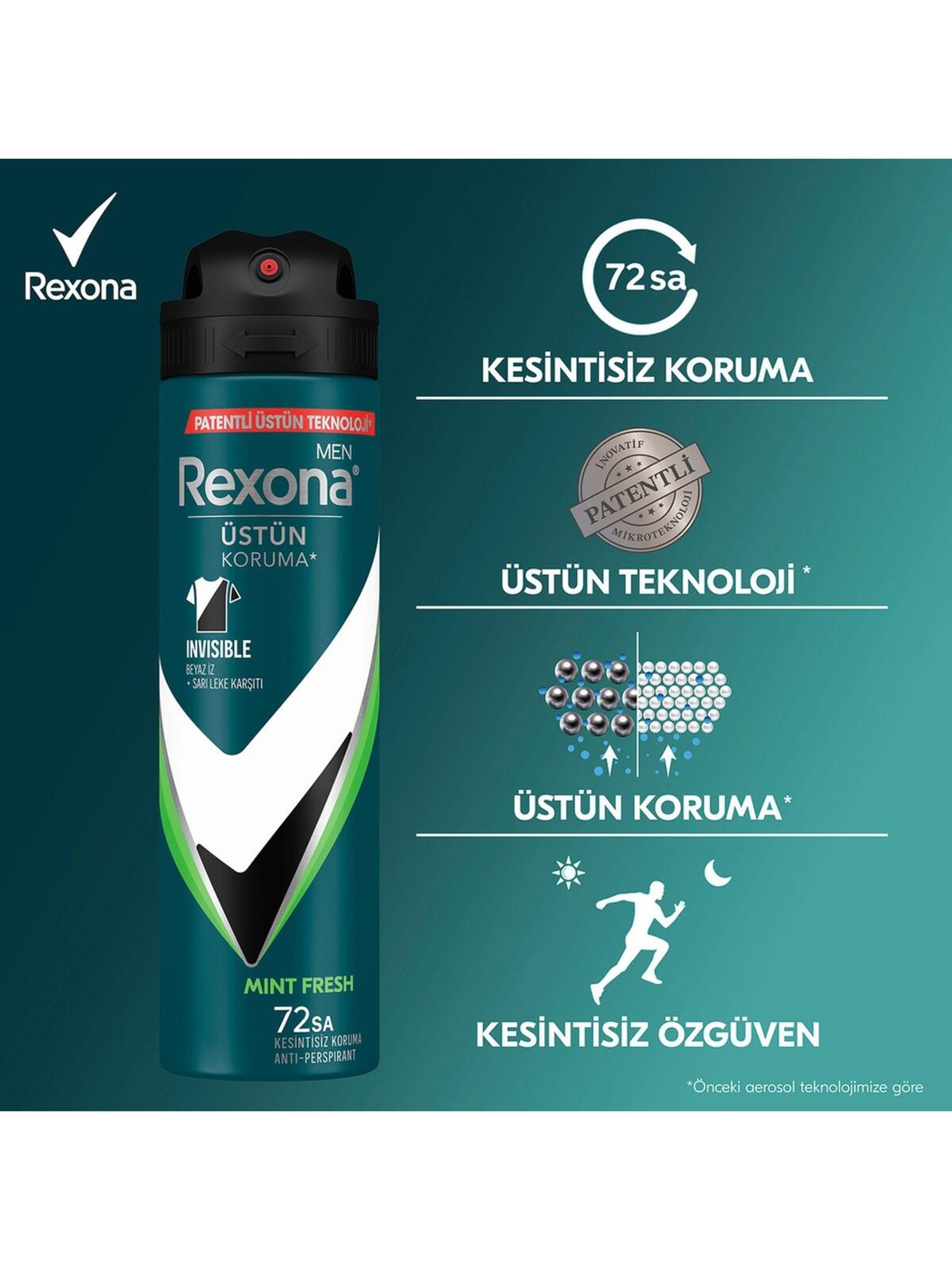 Rexona Erkek Deodorant Invisible Mint Fresh 150Ml