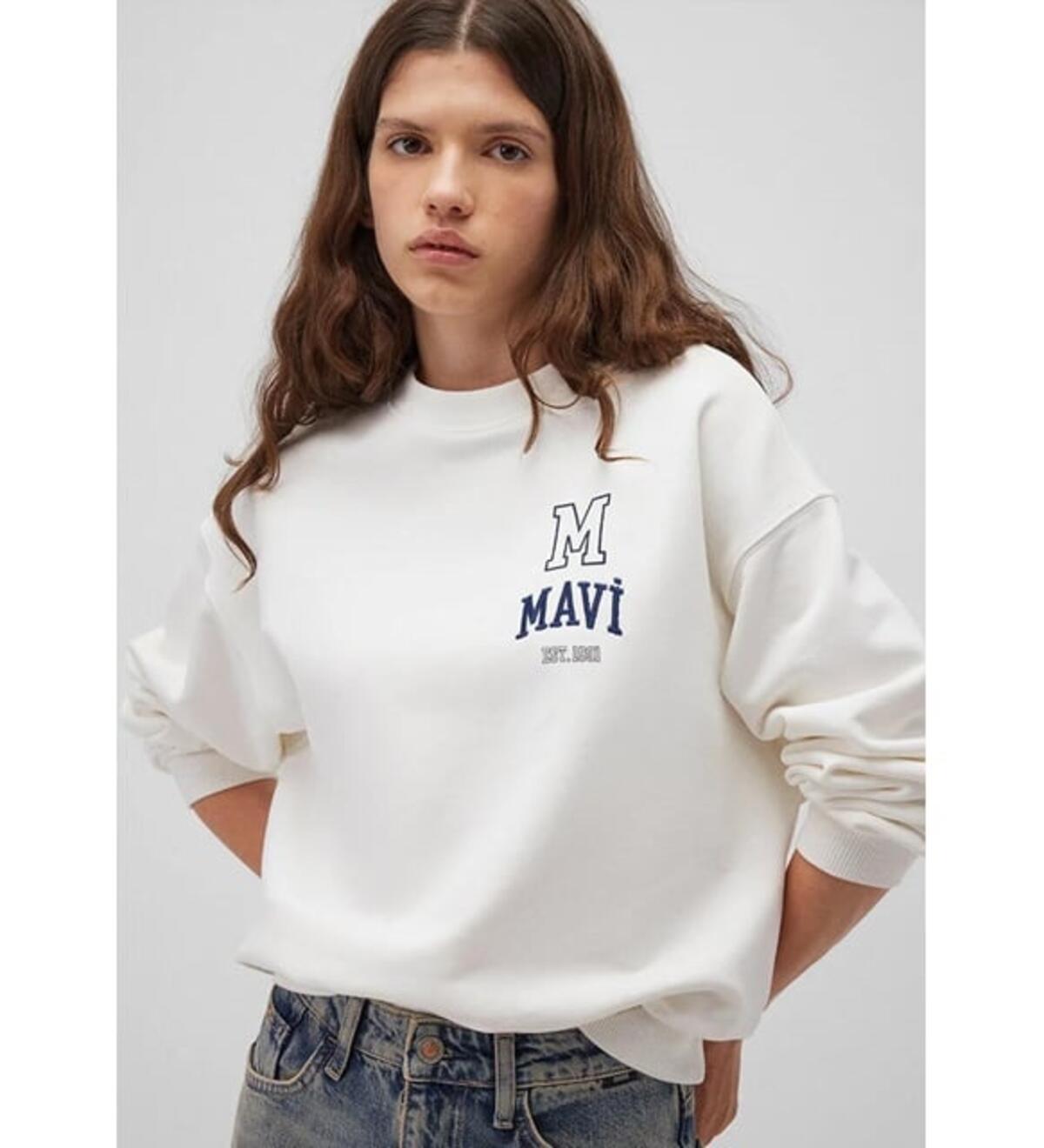 Mavi Sweatshirt M1S10148-70069 Açık Krem