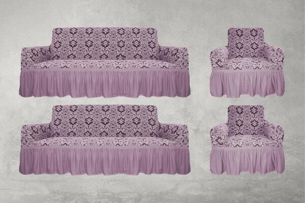 Damask Koltuk Örtüsü Maxi Takım 3+3+1+1 G.KurUyku Setiu