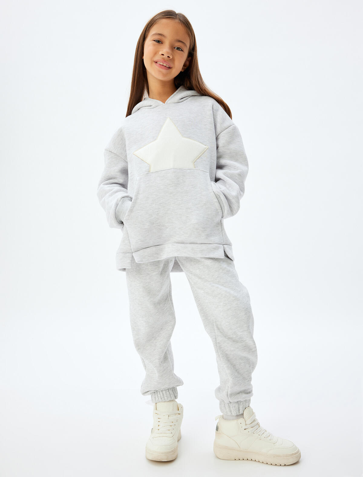 Koton Sweatshirt Kız Çocuk 5WKG10202AK Gri