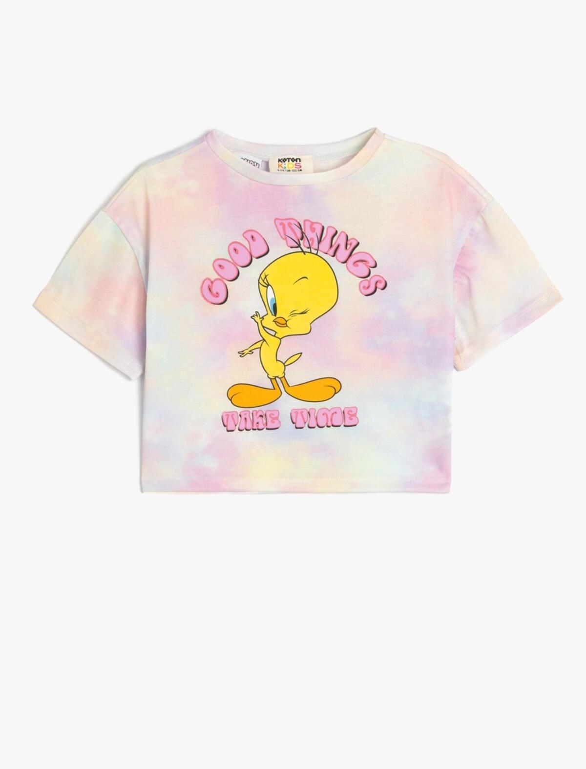 Koton Tişört Kız Çocuk 5SKG10064AK Pembe Desenli