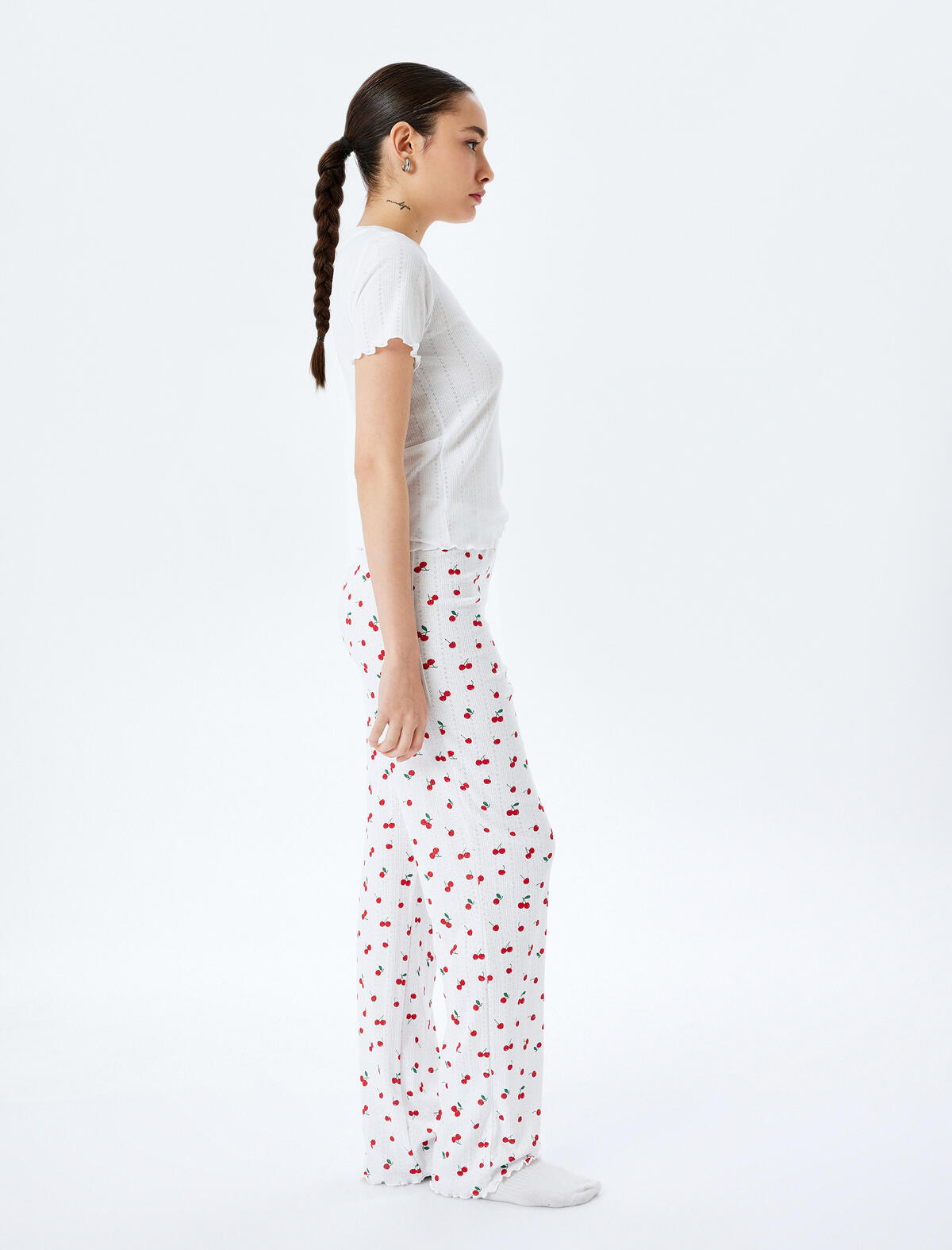Koton Pijama Takımı 5SLK40062MK Kırmızı Desenli