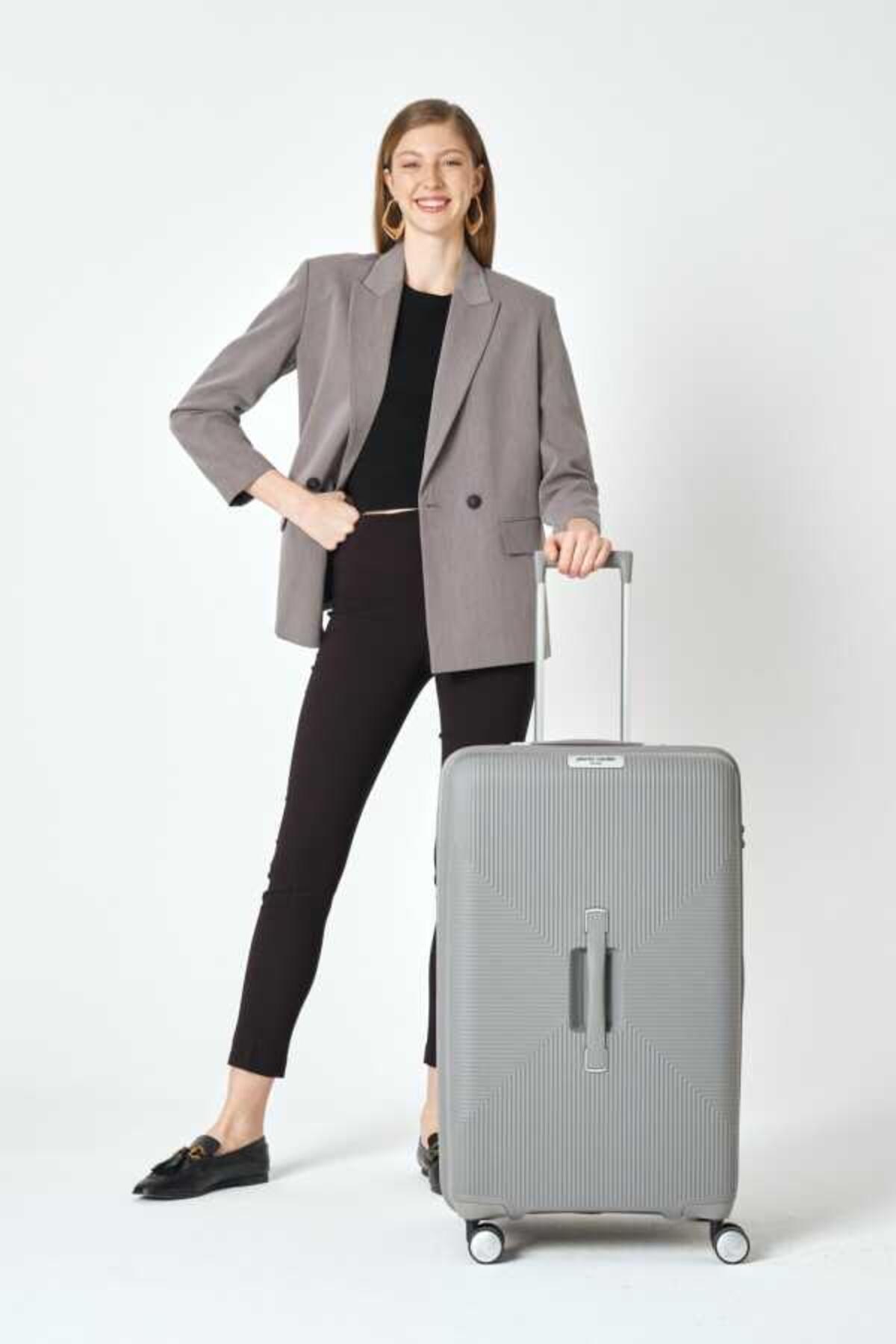 Pierre Cardin Abs Valiz Pc7080-01 Trolley Gri Büyük Boy