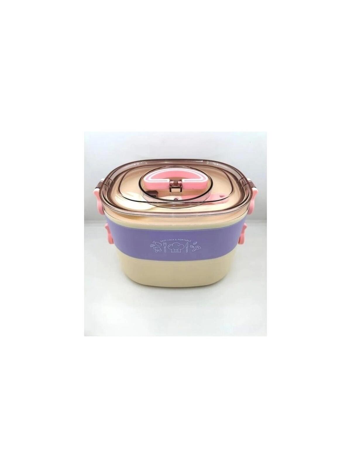 Vagonlife 1200 Ml 3 Bölmeli Paslanmaz Çelik Lunchbox Bl50251-2 Mor