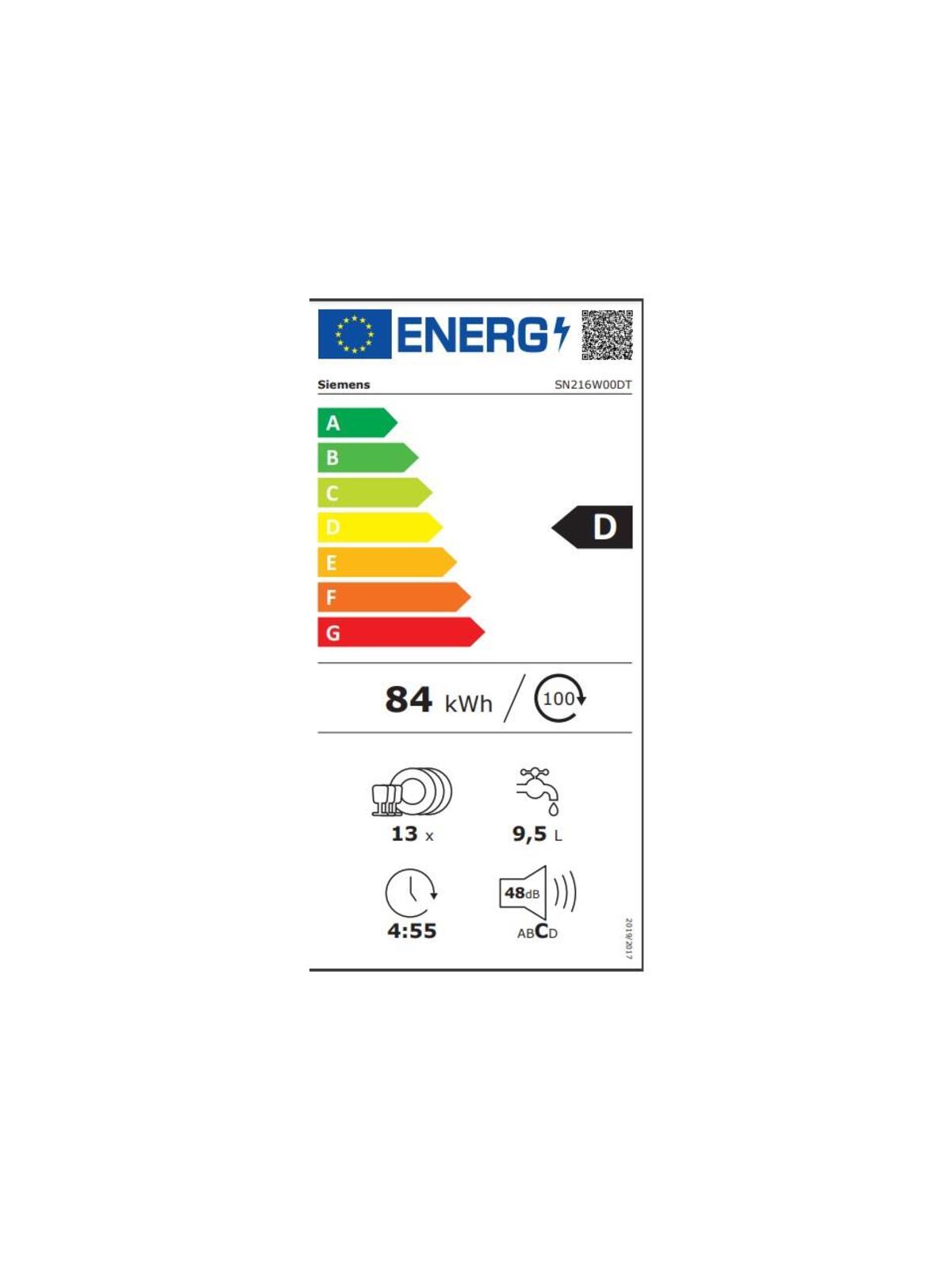 Siemens Bulaşık Makinesi SN216W00DT 6 Program
