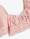 Koton Bluz Crop Kız Çocuk 5SKG60043AW Pembe Çizgili