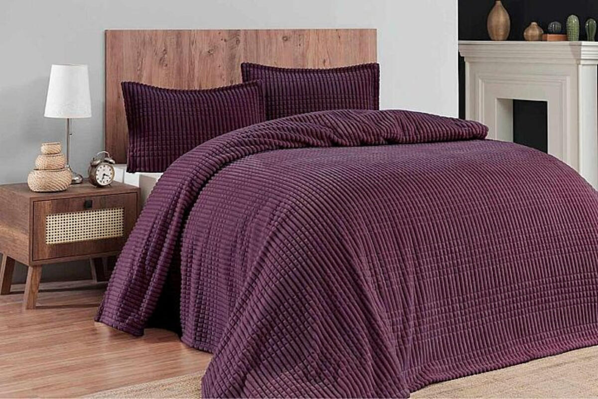 Merinos Battaniye Seti Çk Modern Line Mürdüm