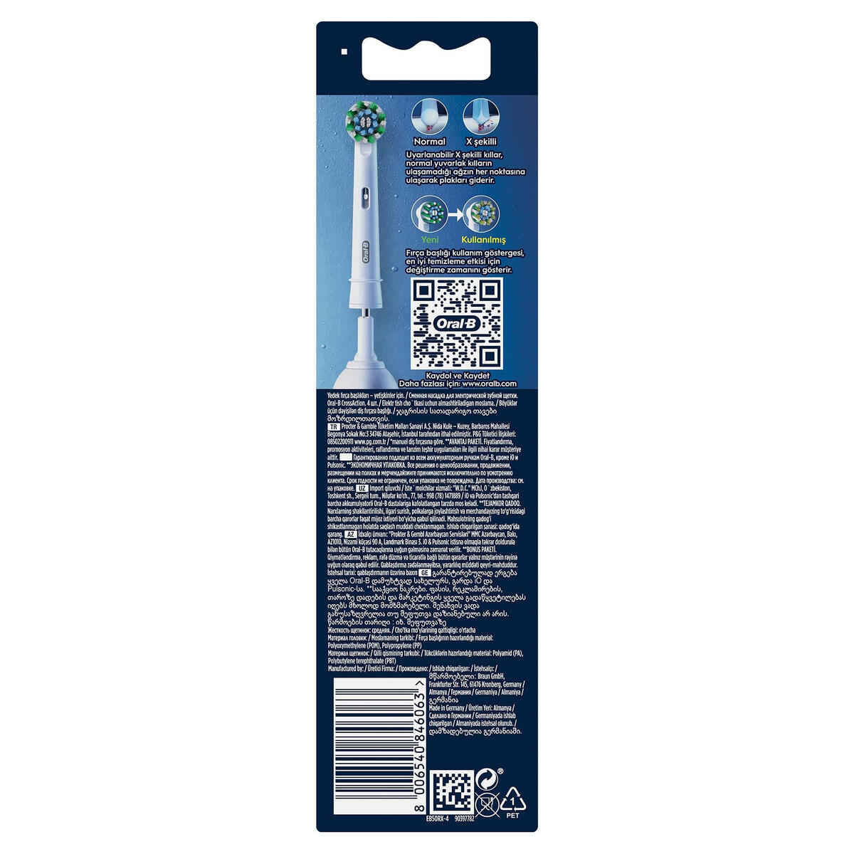 Oral-B Yedek Başlık 4Lü Cross Aciton EB50RX Beyaz
