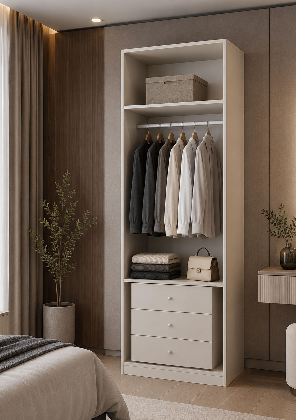 Classev 2 Kapılı Elbise Dolabı Pantolonluklu (Cam)Hermes