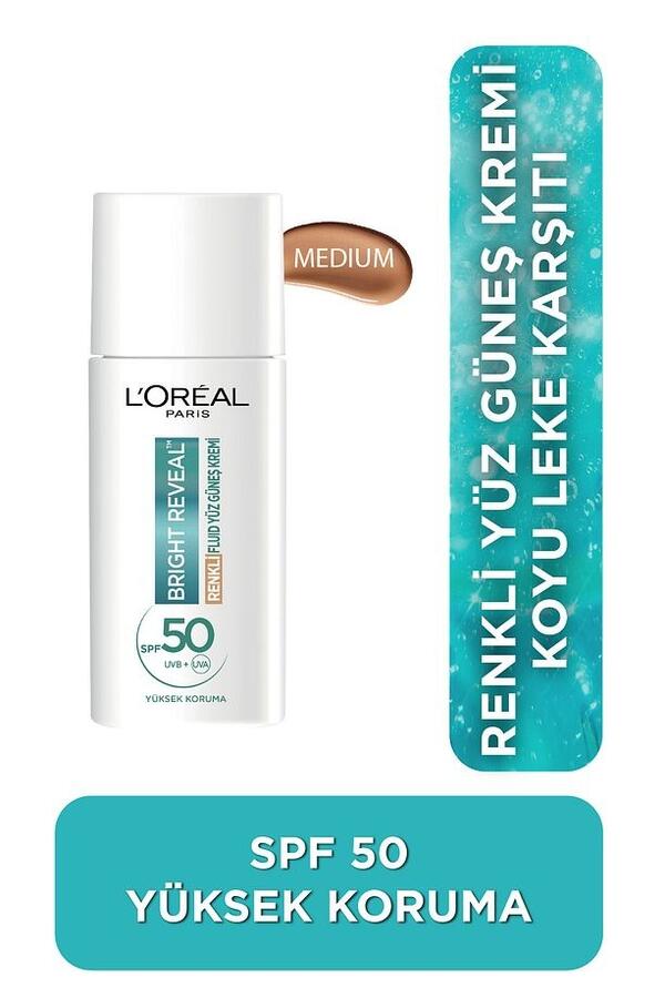Loreal Paris Yüz Güneş Kremi Bright Reveal Spf 50+ Medium