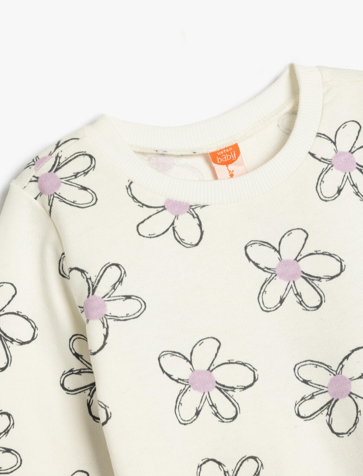 Koton Sweatshirt Kız Bebek 5WMG10249AK Ekru Desenli