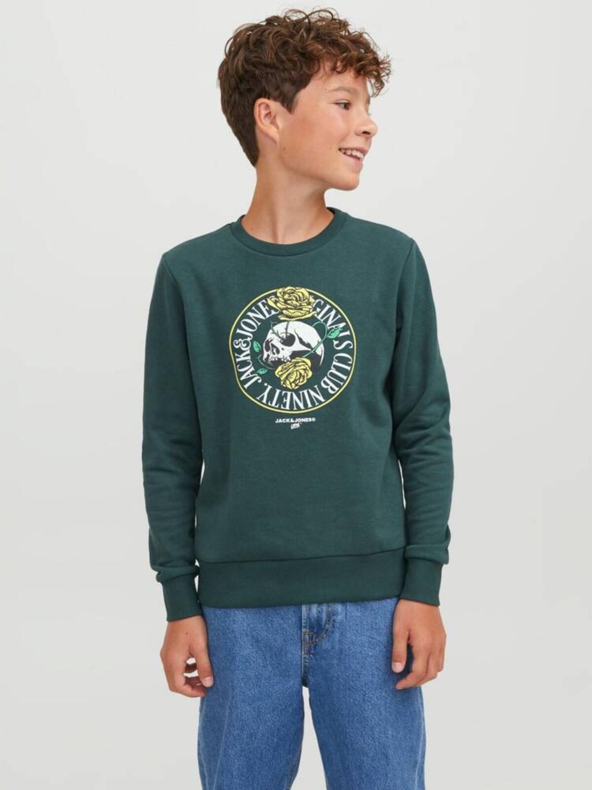 Jack&Jones Junior Sweatshirt 12247870 Koyu Yeşil