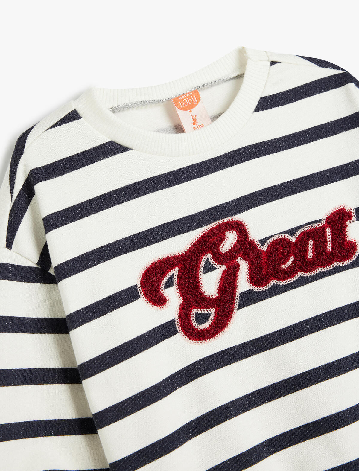 Koton Sweatshirt Kız Bebek 5WMG10134AK Lacivert Çizgili