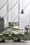 Özdilek Nevresim Takımı Tek Kişilik Ranforce Camouflage Yeşil