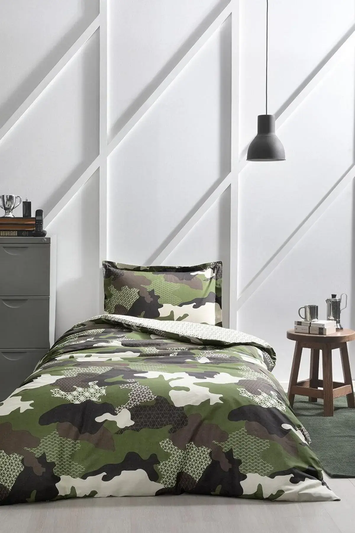 Özdilek Nevresim Takımı Tek Kişilik Ranforce Camouflage Yeşil