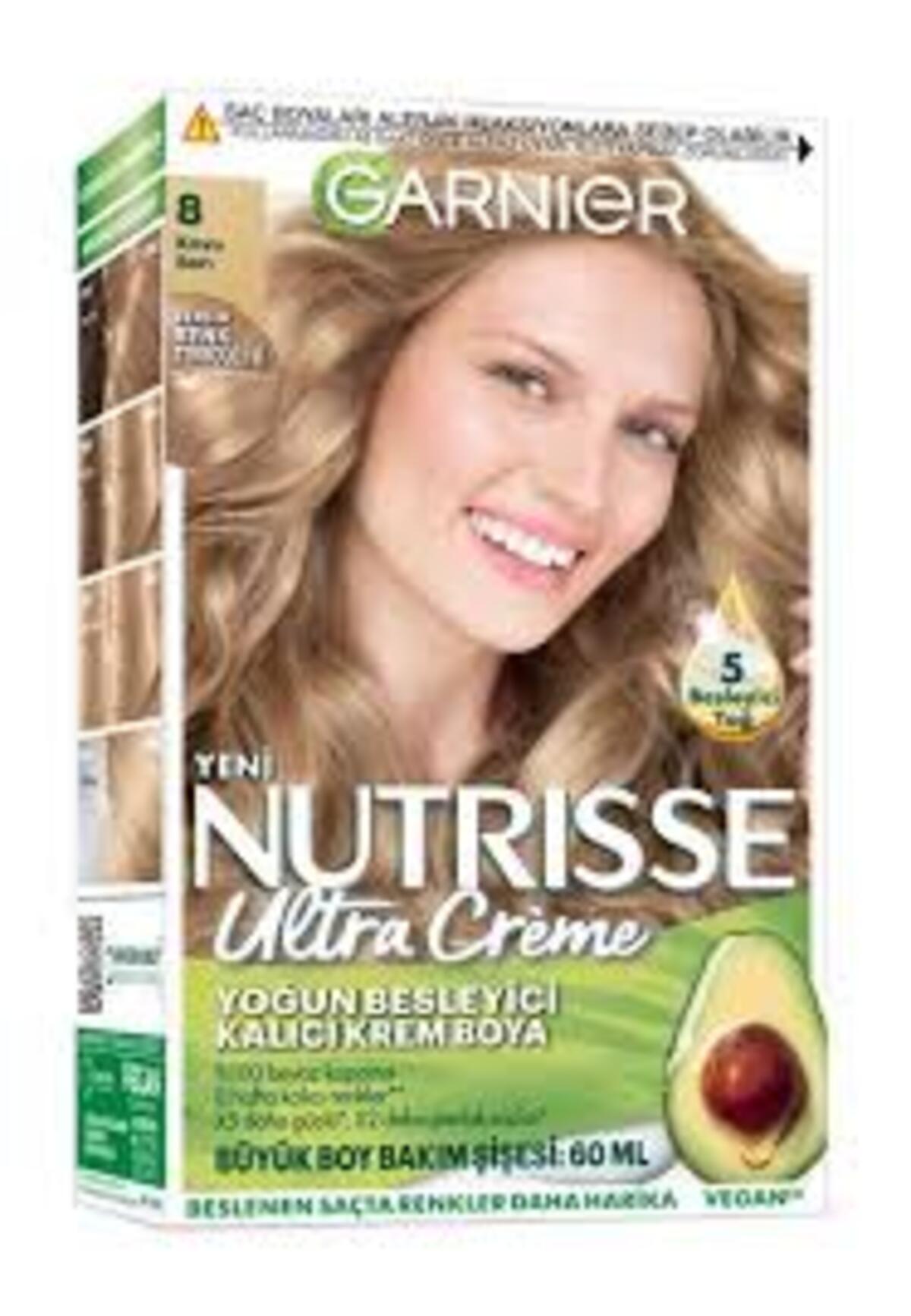 Garnier Saç Boyası Nutrisse Ultra Creme No:8 Koyu Sarı