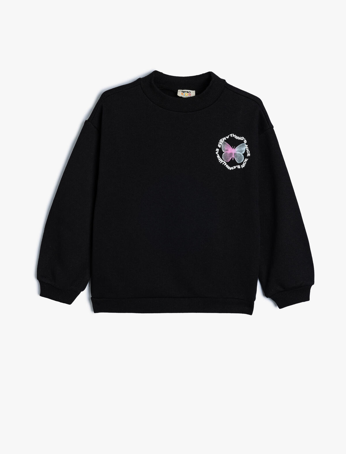 Koton Sweatshirt Kız Çocuk 5WKG10272AK Siyah