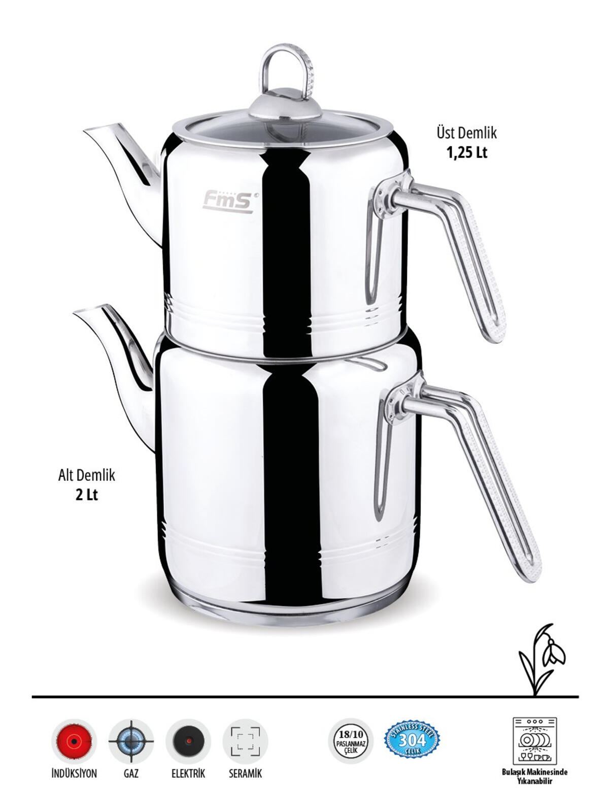 Fms Çaydanlık Silindir Orta Elmas Kulp 4024