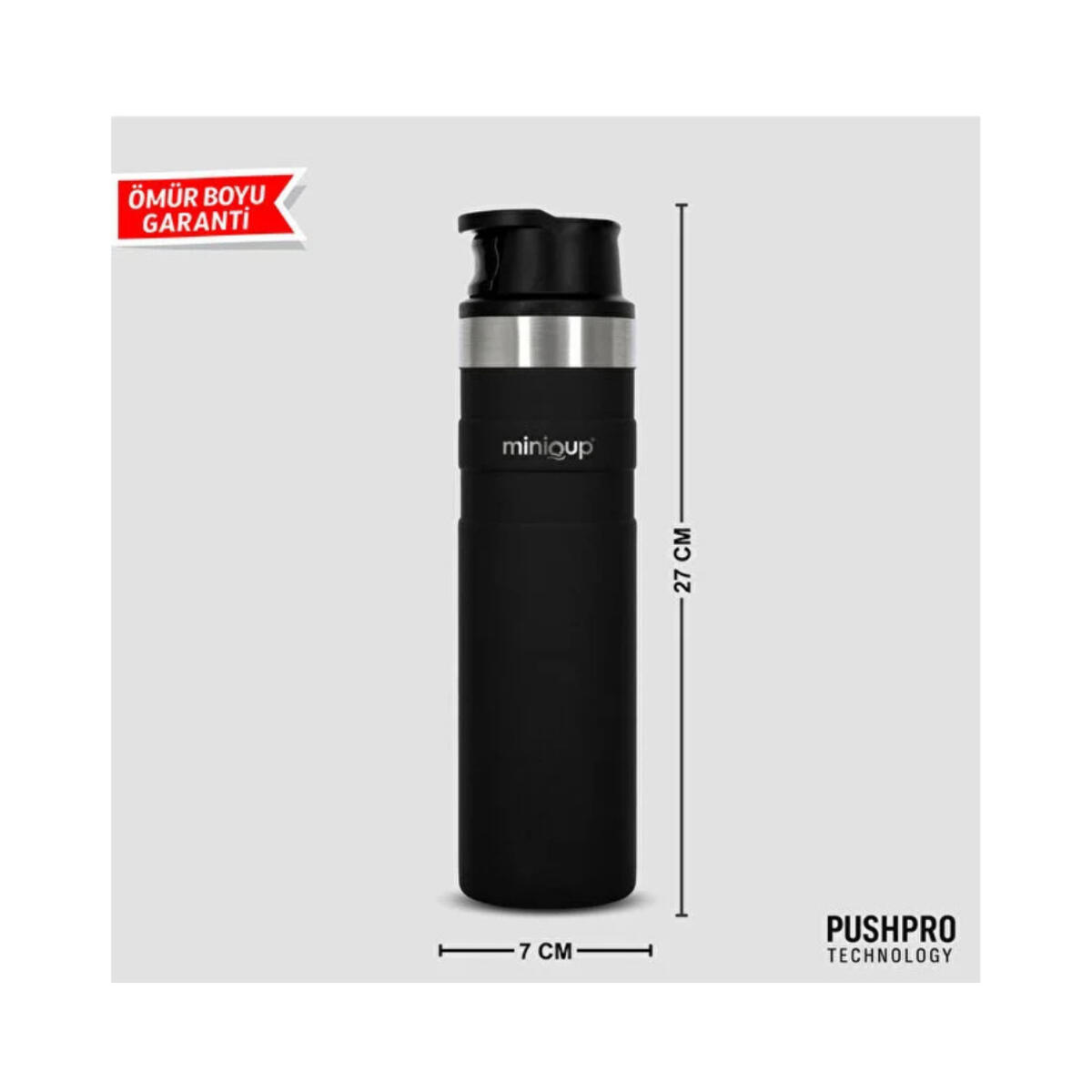 MiniQup Q1 Pushpro Outdoor Siyah 600ml