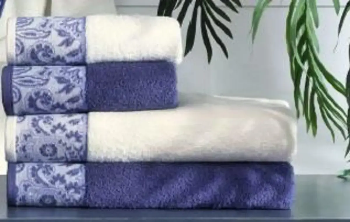 Özdilek Banyo Havlusu 90*150 Paijley Krem-Mavi