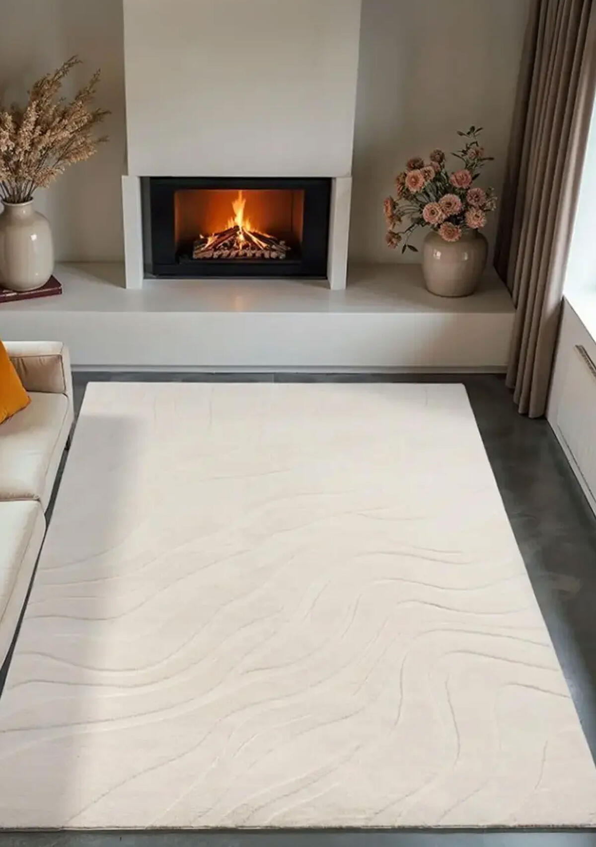 Dinarsu Alaçatı Püsküllü Parça Halı 150*230 Lorey A.Bej