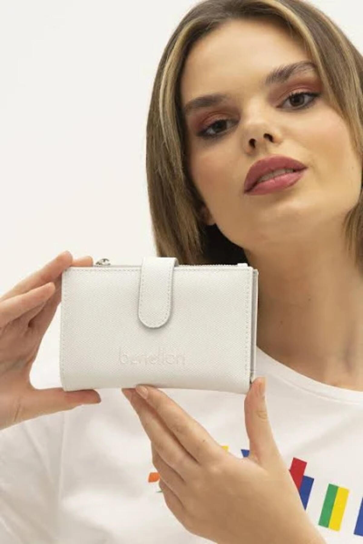 United Colors Of Benetton Kadın Cüzdan BNT_1300 Beyaz-A.Gri