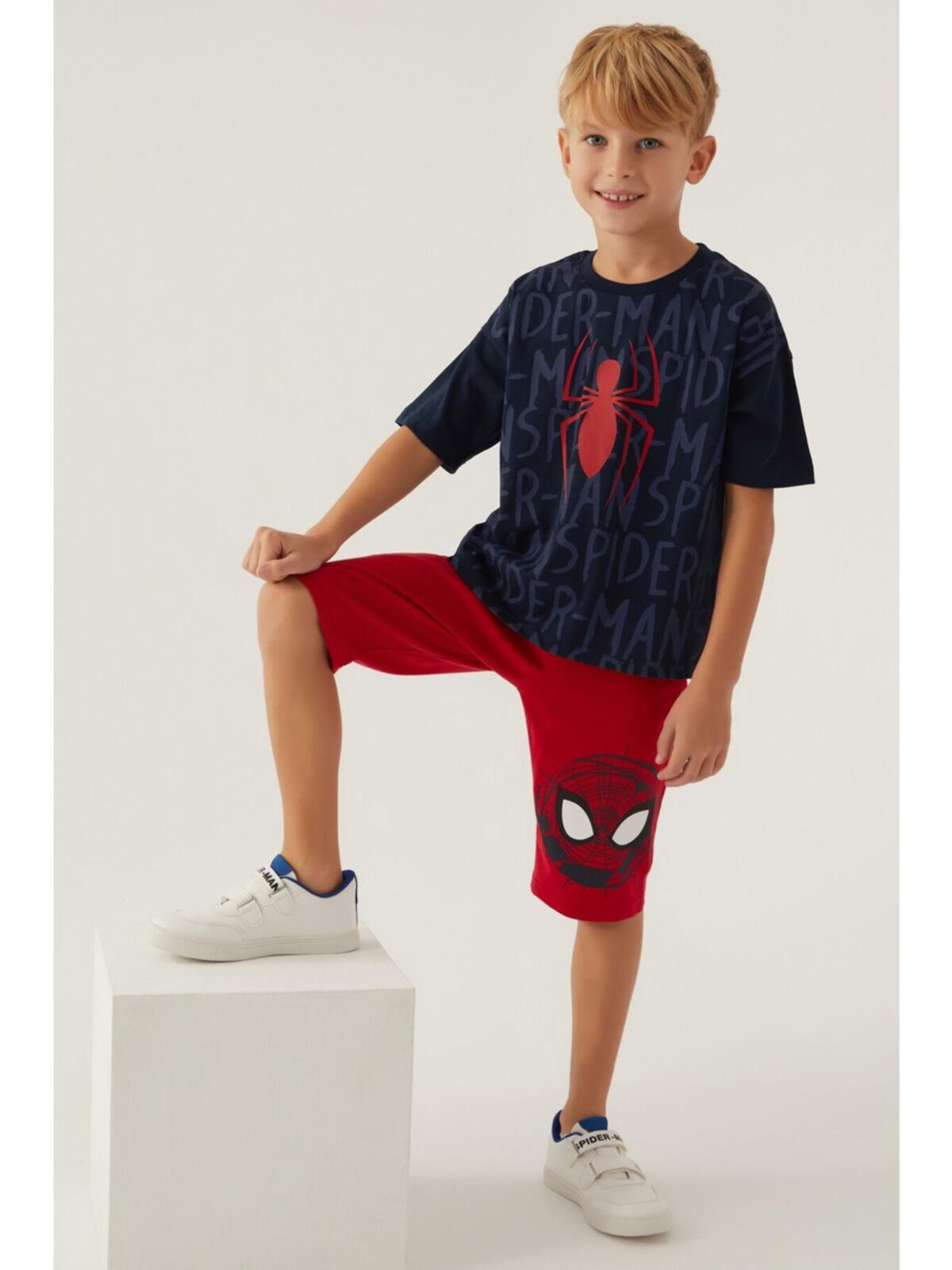 Spiderman Kapri Takım Erkek Çocuk D4877-3 Lacivert