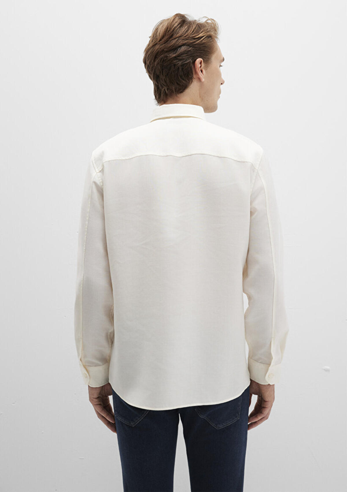 Mavi Gömlek Uzun Kol M0211659-70057 Kırık Beyaz XL