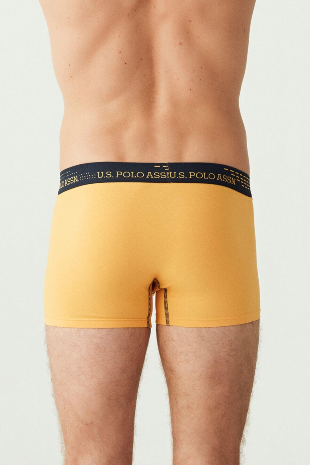 U.S Polo Assn. Erkek Boxer 3Lü 80178 Gri Melanj-Lacivert-Baskılı