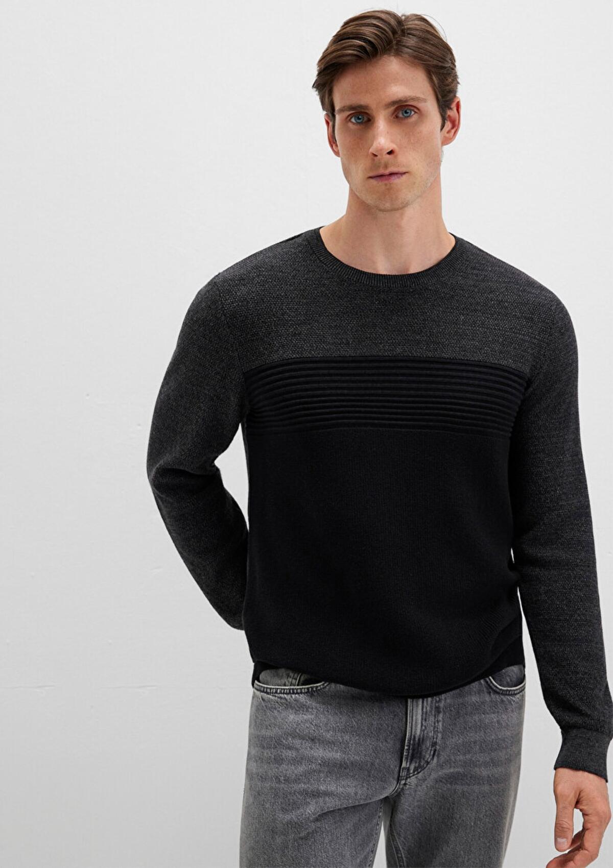 Mavi Kazak M070377-900 Siyah