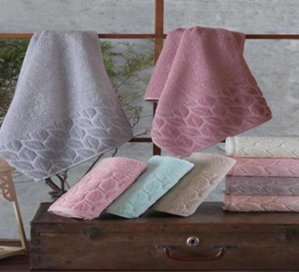 Nurpak Havlu Banyo 90*150 Jakarlı Hazal Asorti
