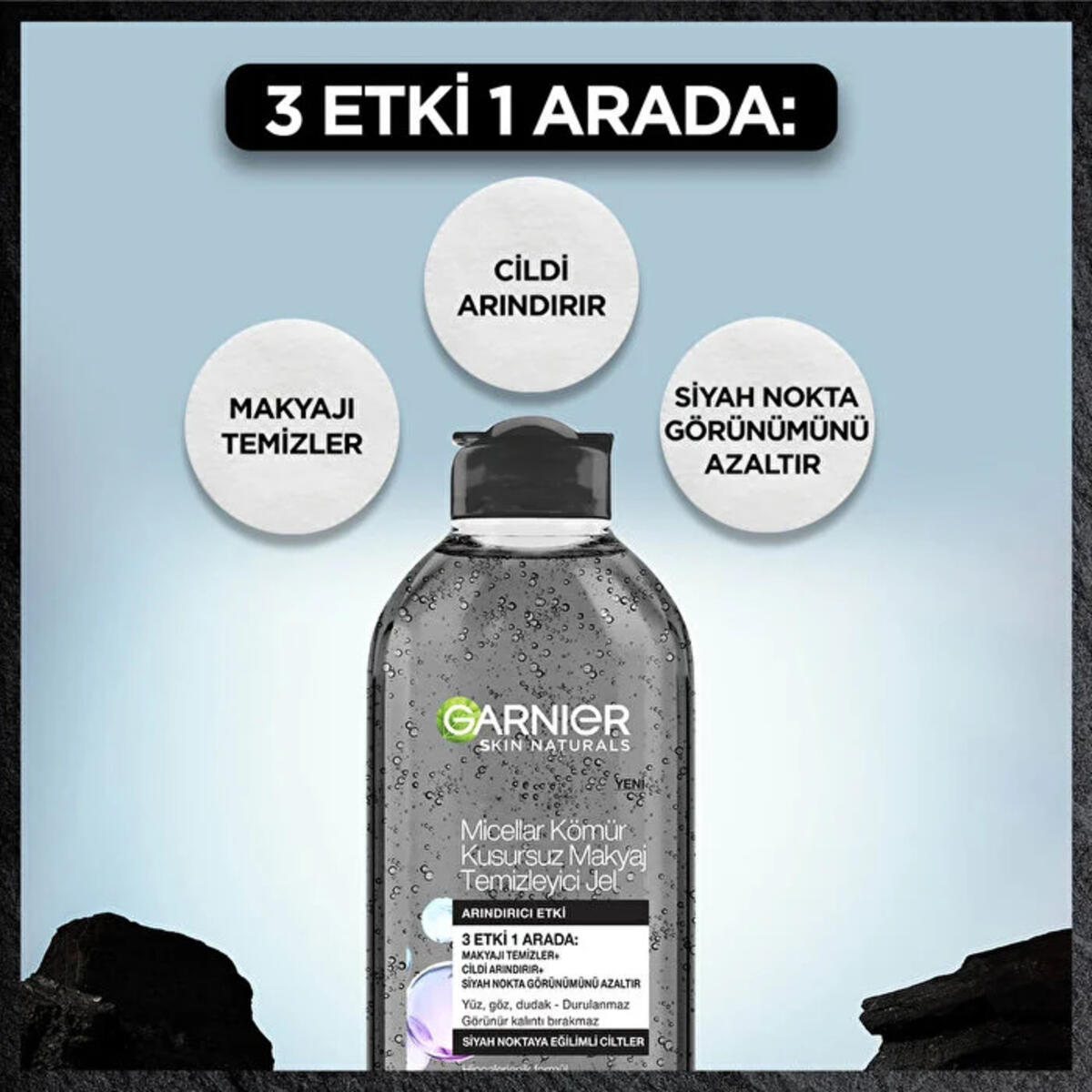 Garnier Makyaj Temizleme Jeli Micellar Kömür 400Ml